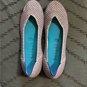 Rothy's Women's Checkered Blue and Cream Loafers